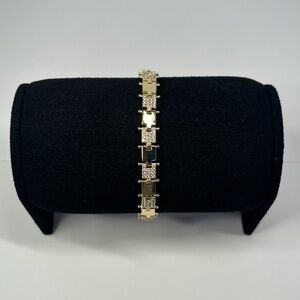 18k yellow gold-plated “puzzle” link bracelet